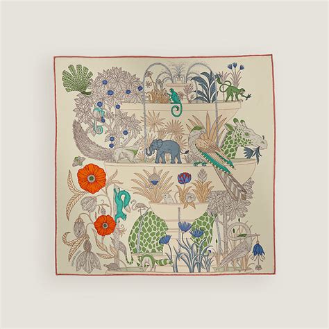 hermes katie scott|Precious Paradise Detail scarf 45 .